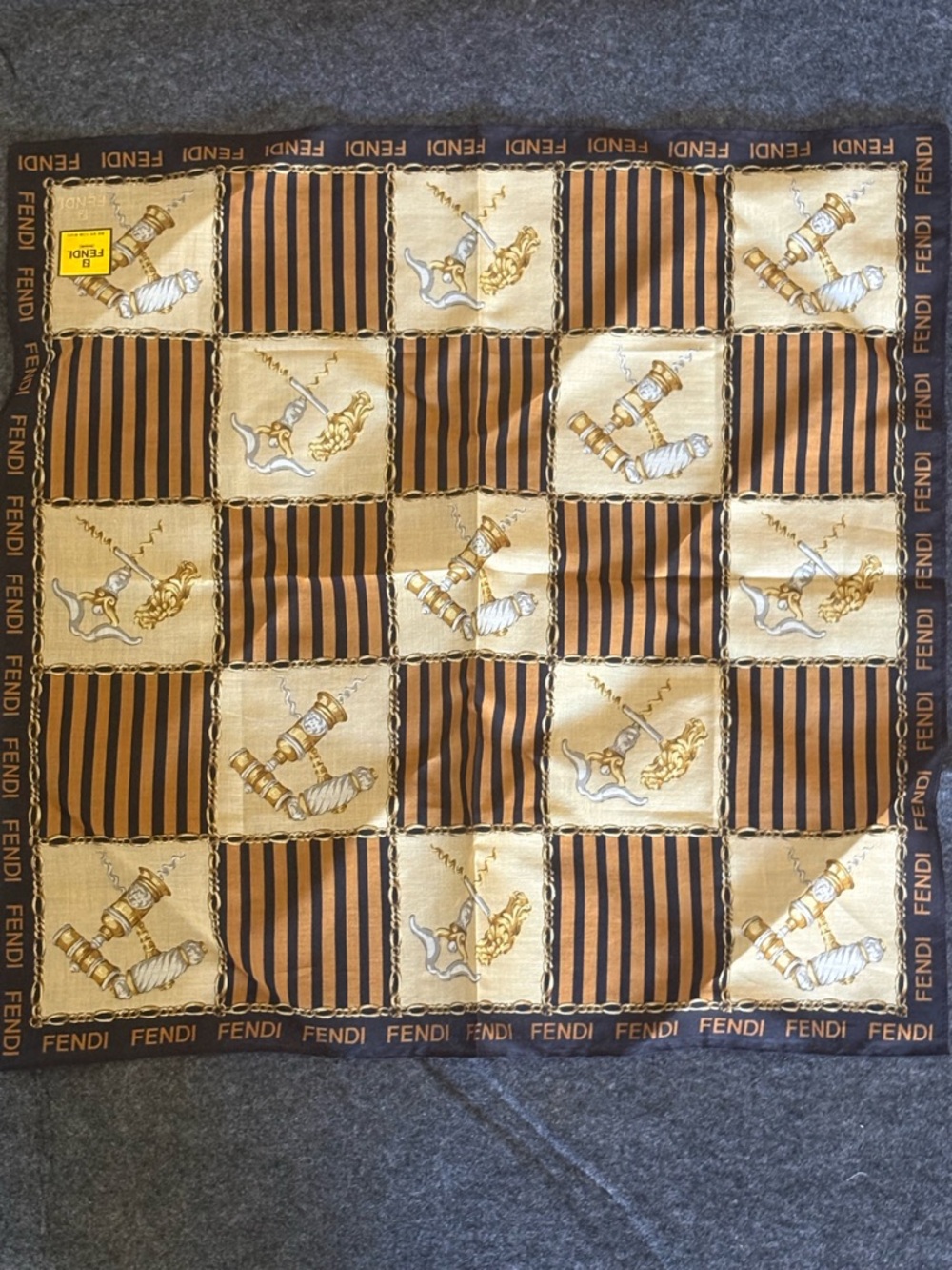 Vintage Fendi Handkerchief Scarf 18”x18”